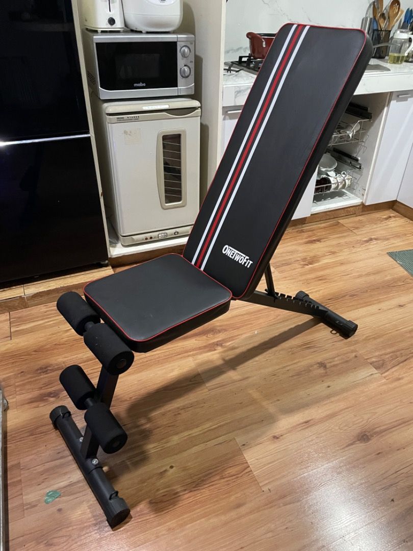 OneTwoFit Adjustable Workout Exercise Bench Sports Equipment