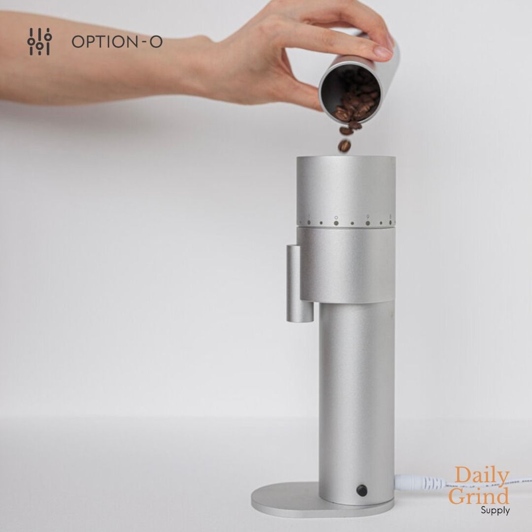 OptionO Lagom Mini Compact Electric Coffee Grinder (Moonshine/Obsydian