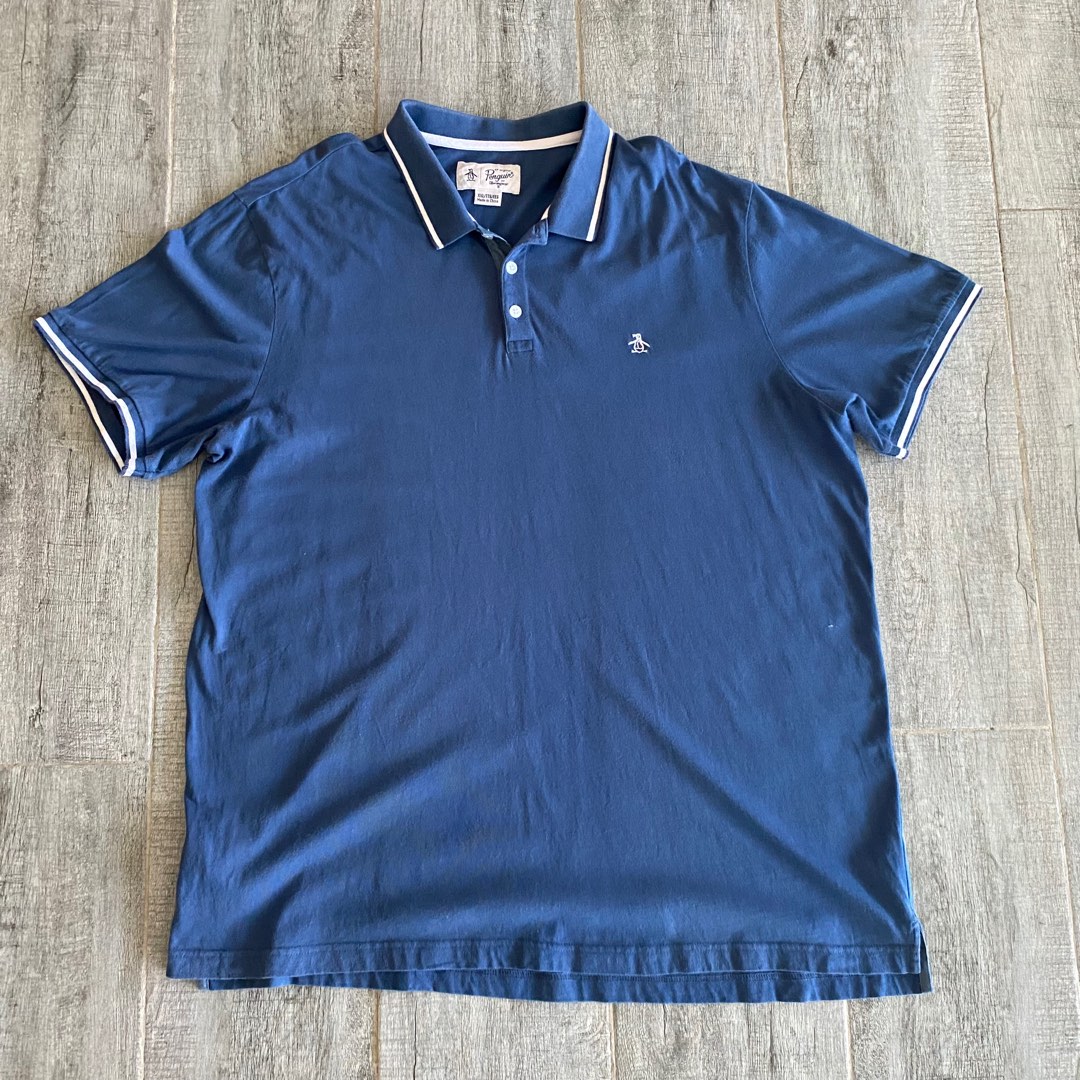 Penguin basic logo Navy blue polo shirt, Men's Fashion, Tops & Sets, Tshirts & Polo Shirts on
