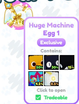 Huge machiney egg pet sim x, 電子遊戲, 遊戲機配件, 遊戲週邊商品- Carousell