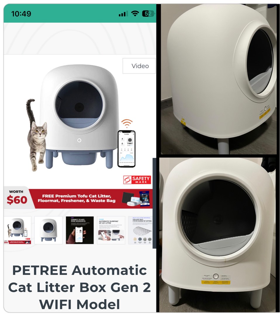 PETREE Automatic Cat Litter Box Gen 2, Pet Supplies, Homes & Other Pet Accessories on Carousell