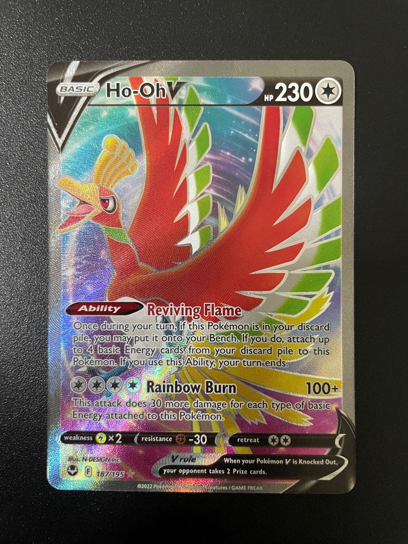pokemon tcg silver tempest 140/195 ho-oh v card Ho-Oh V - 140/195 Ultra Rare main image 1