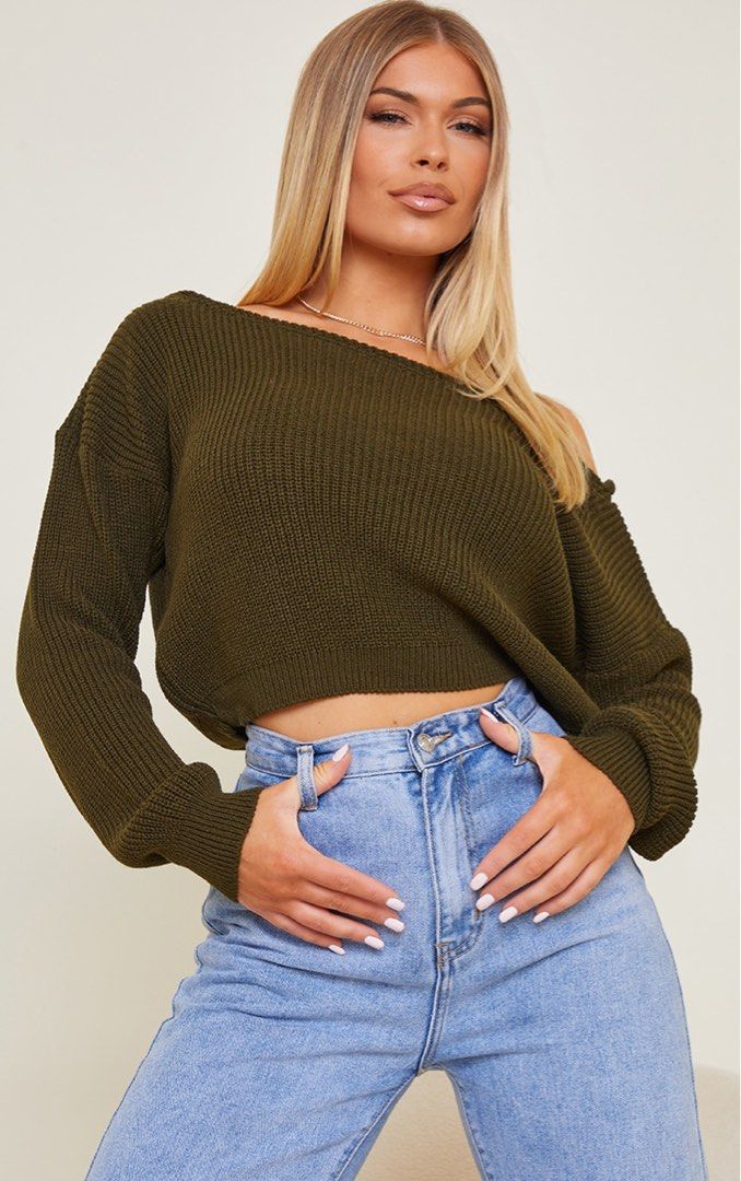 Off the shoulder store jumper pretty little thing