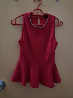 Red Peplum Top