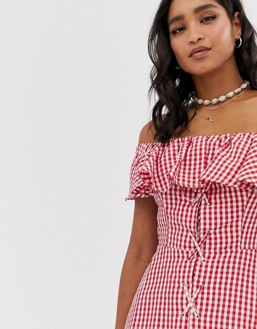 Red gingham sundress on sale