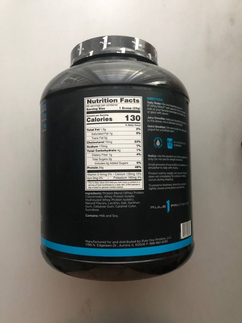 Rule 1 R1 Whey Protein Blend Powder 5Lbs (Salted Caramel), Health ...