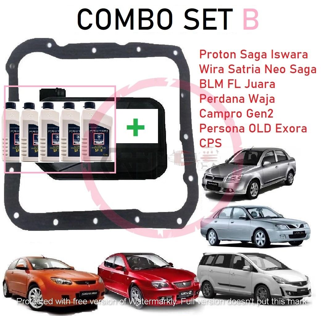 SC533 Combo Minyak gearbox ATF + Auto Filter + Gasket MD758691 Proton