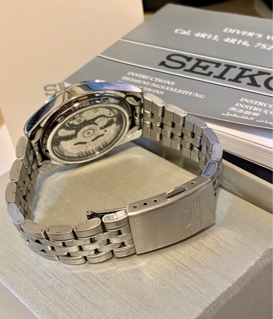 精工SEIKO 5 SNK355 SNK355K1 Automatic 21 Jewels Silver Dial