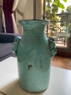 Shabby Chic Turqoise Vase