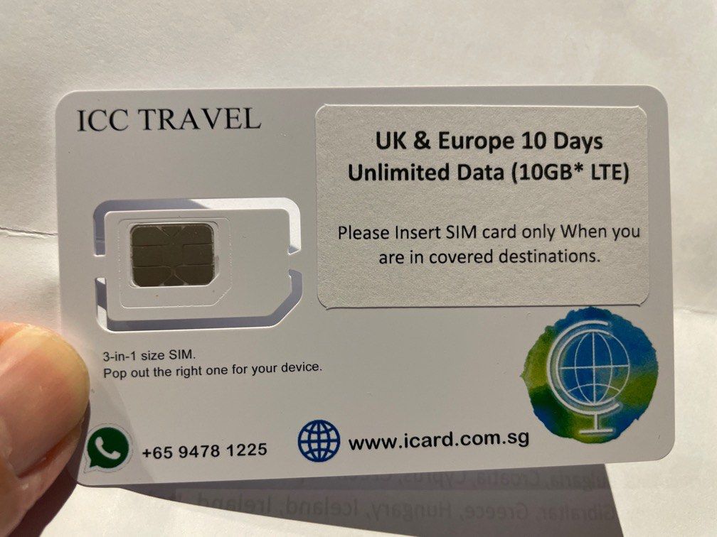 SIM card for use in Europe, Tickets & Vouchers, Flights & Overseas