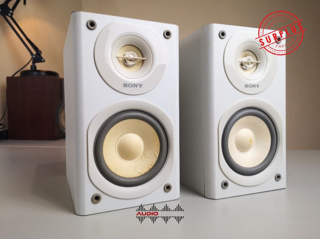 Sony SSCE350HD Passive Mini HiFi Bookshelf Speakers (White), Audio