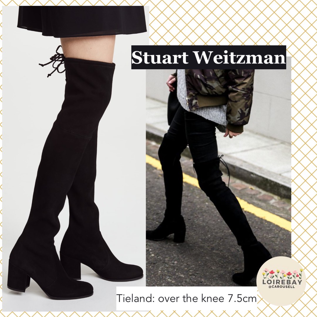 Stuart Weitzman Tieland over the knee long boots black suede winter spring autumn Women s Fashion Footwear Boots on Carousell