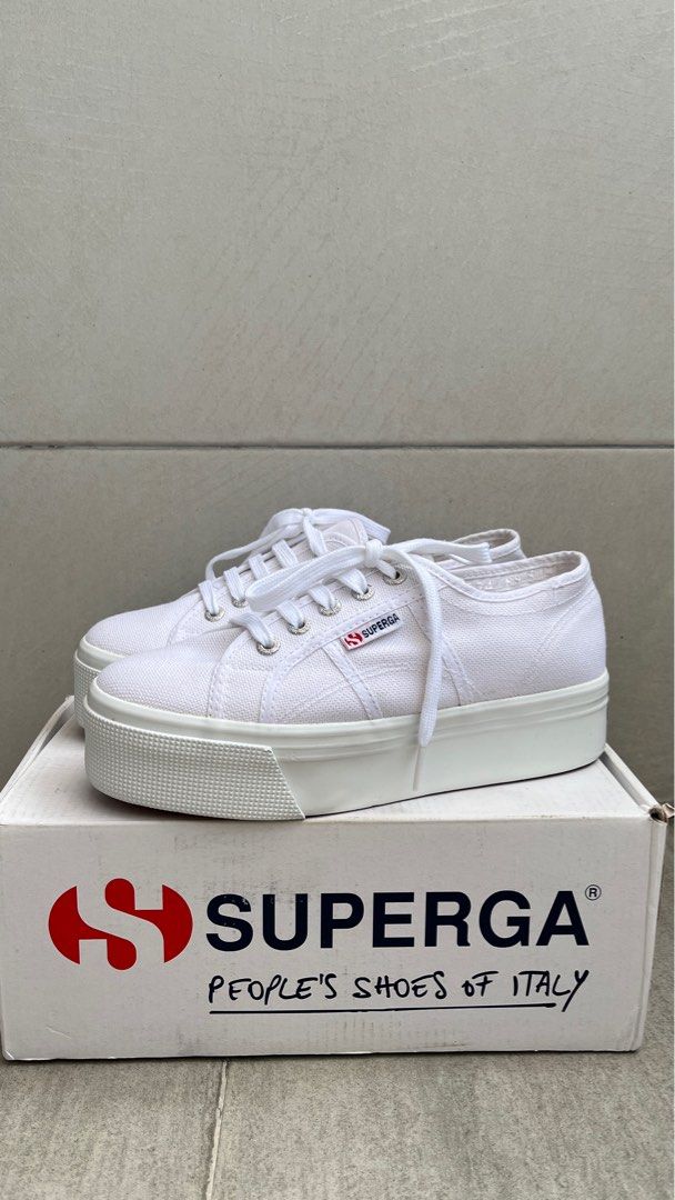 Superga flatform white store