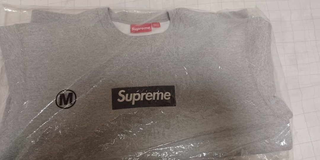 supreme 22FW WEEK 15 Box Logo Crewneck Heather Grey M, 名牌, 服裝