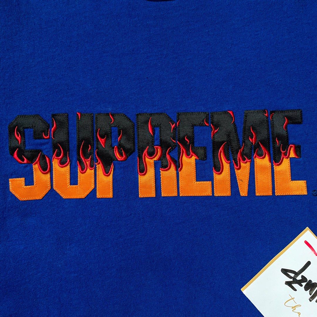 Supreme Flame Logo Tee, Men's Fashion, Tops & Sets, Tshirts & Polo