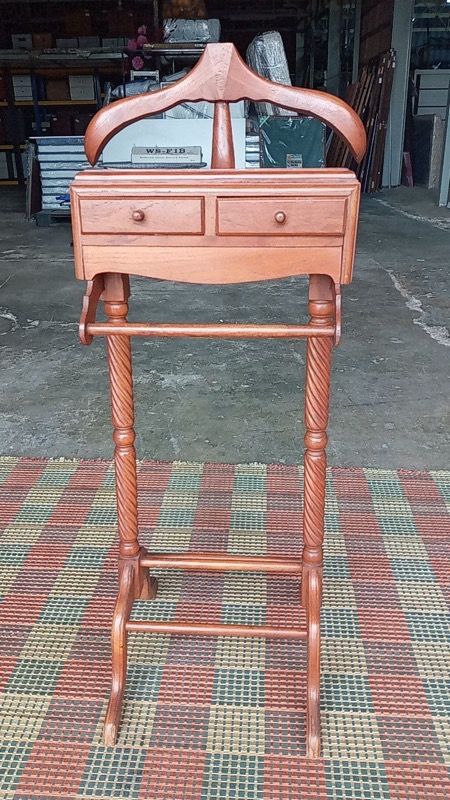 T58 C Solid Teak Wood Coat Hanger Rack with Drawers CT TEAK