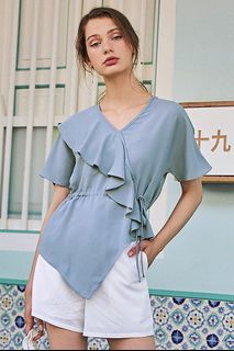 TCL Carmine Top in Dusty Blue