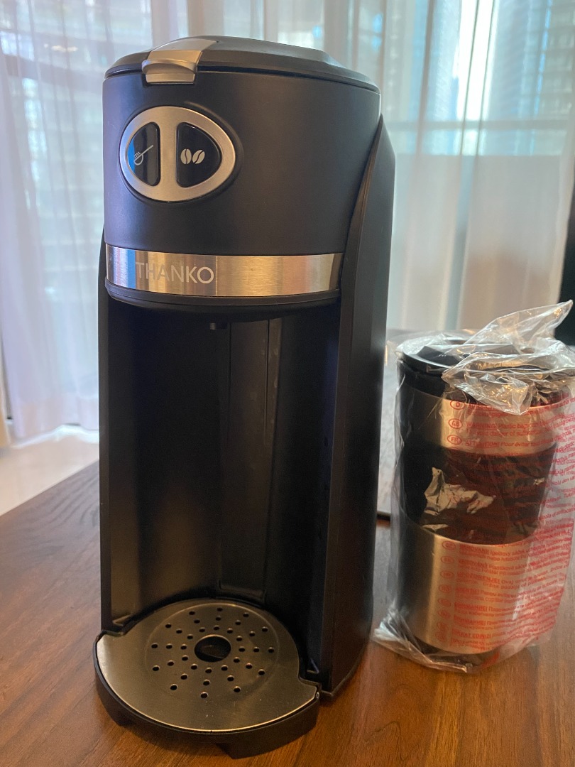 Thanko coffee maker grinds beans and brew, TV & Home Appliances
