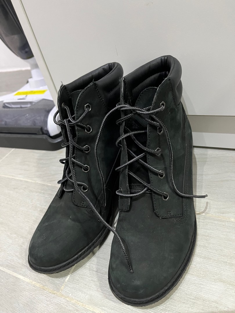 Timberland Amston Boots Wedges Black Women s Fashion Footwear Boots on Carousell