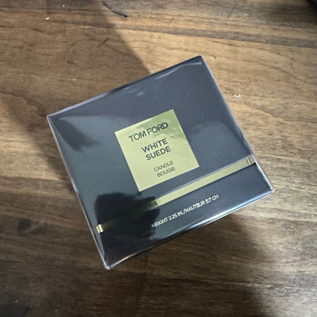 Tom Ford white suede candle, Furniture & Home Living, Home Fragrance on