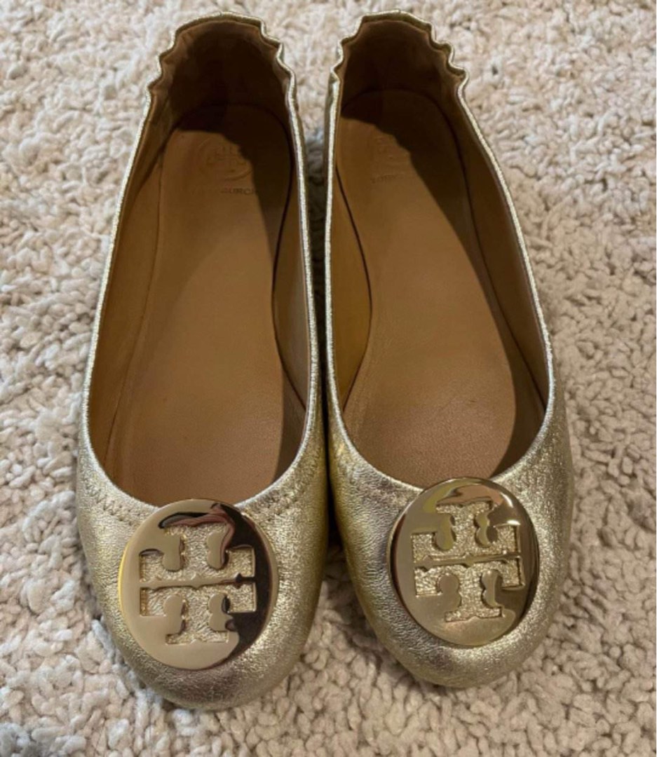 Tory Burch Gold Doll Shoes, Women's Fashion, Footwear, Flats & Sandals