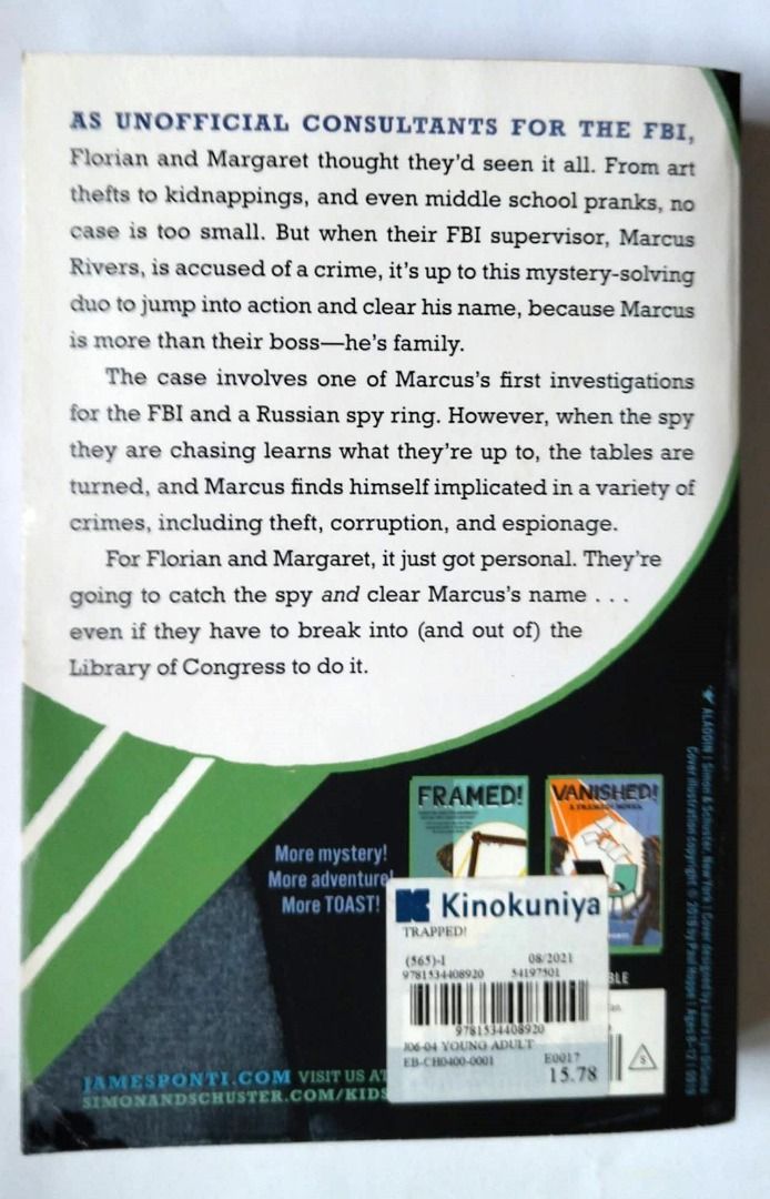 Trapped! A Framed! Novel by James Ponti Mysterious novel, Hobbies