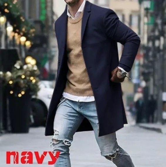Casual mens wool coat clearance