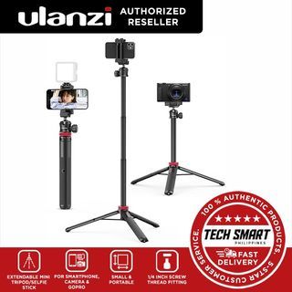 ULANZI MT-44 Extendable Phone Tripod, 44" Selfie Stick Phone Vlog Tripod Stand with 2 in 1 Phone Clip, 360° Ball Head Camera Tripod for iPhone Sony Canon GoPro, Lightweight for Travel