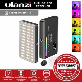 ULANZI VL120 RGB Video Light, Pocket LED On-Camera Video Lights, Built-in 3100mAh Rechargeable Battery, 360 Full Color 20 Light Effects, CRI≥95 2500-9000K LED Panels for Photography Vlogging
