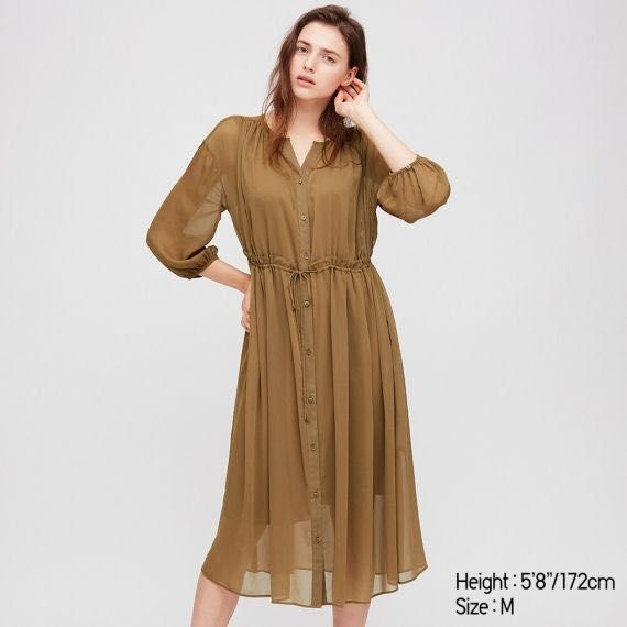 Uniqlo chiffon dress hotsell