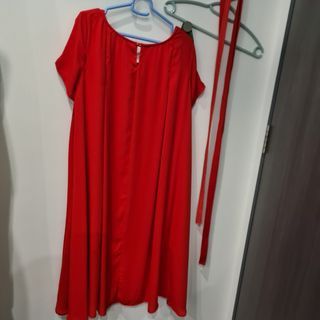 Vermillion red asymmetrical   top