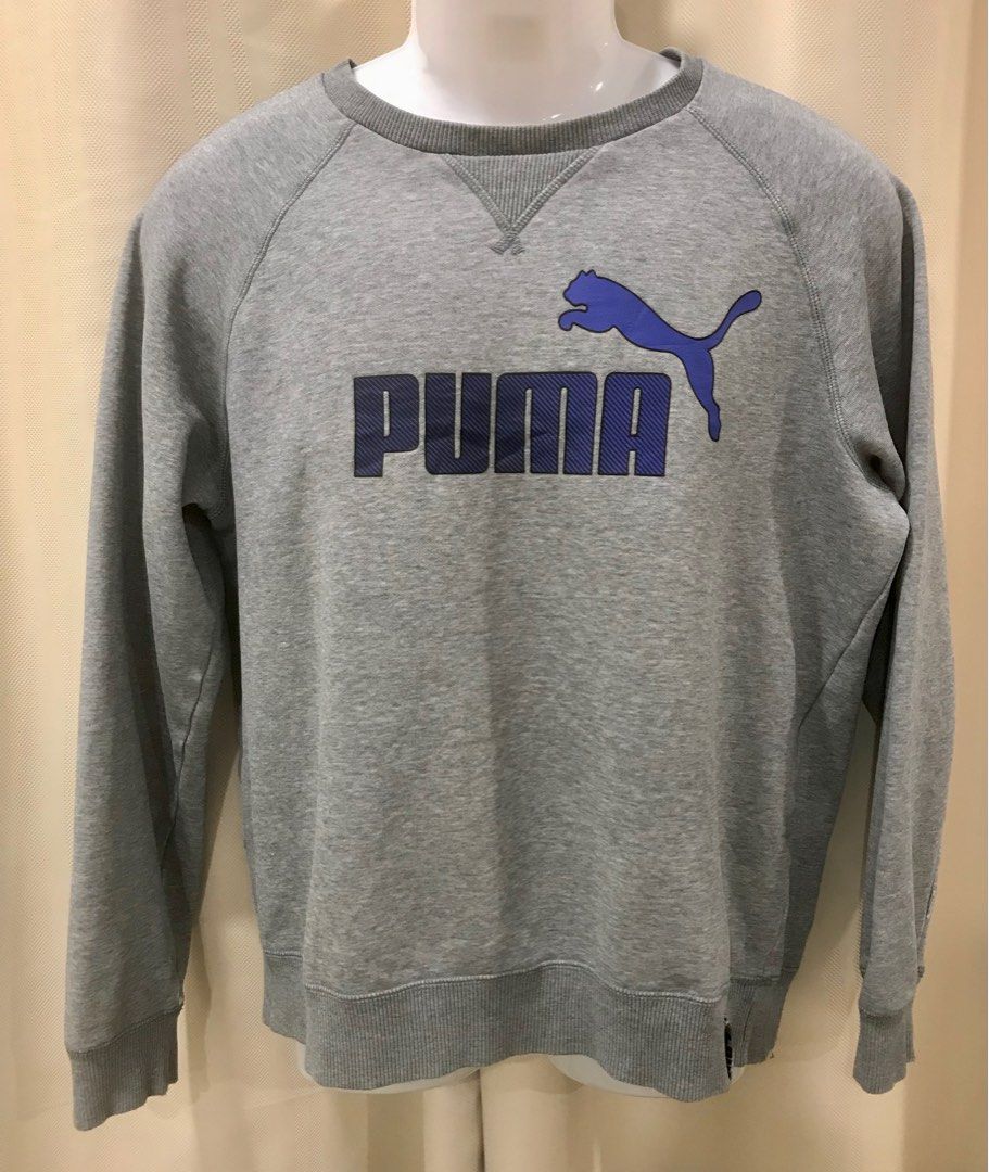 Vintage Puma Logo Sweatshirt L Grey Men s Fashion Activewear