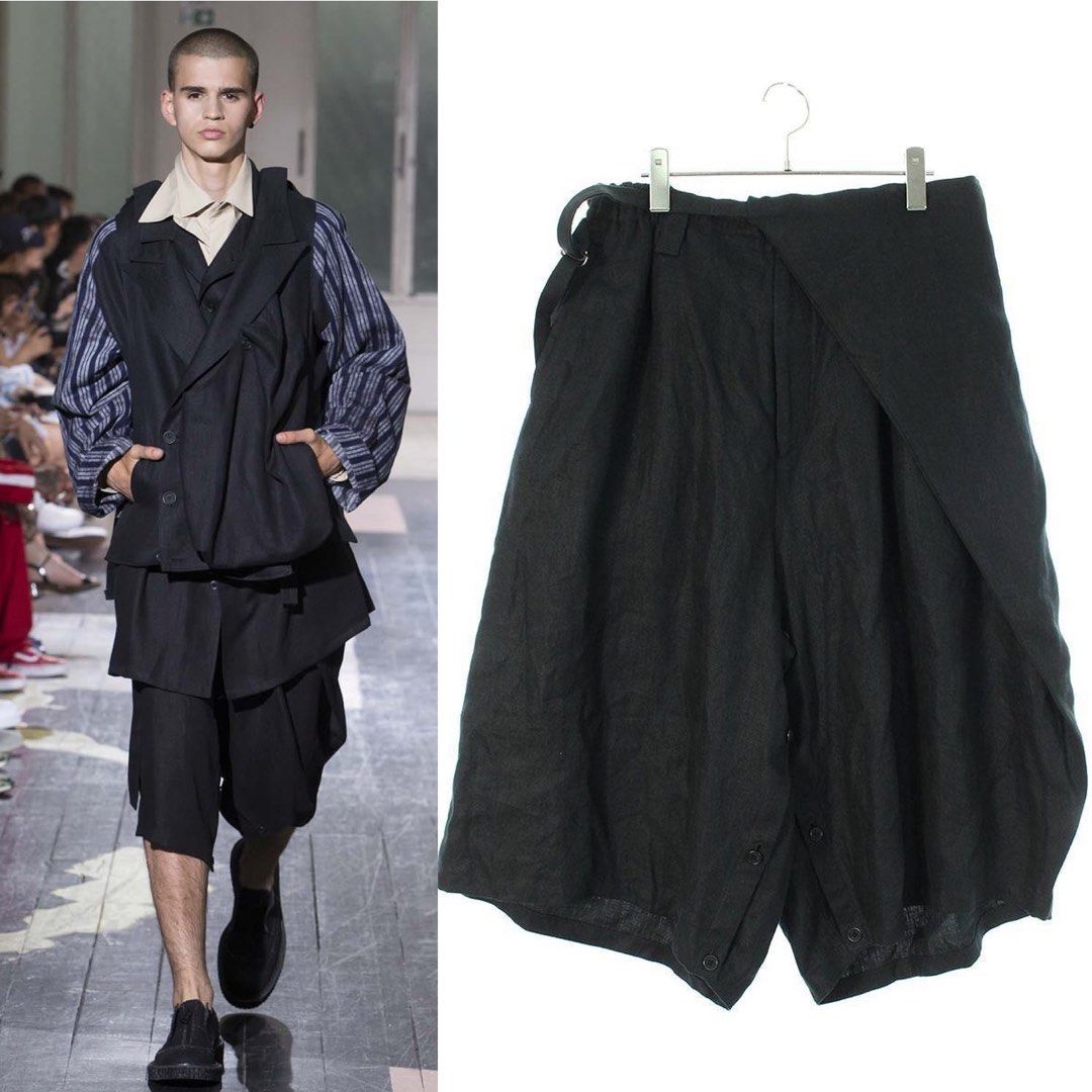 Yohji Yamamoto POUR HOMME 18SS HW P70 300 linen wrap cropped pants