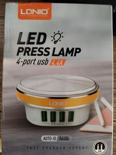 2 in 1 LED PRESS LAMP and USB Hub Charging HUB charging station