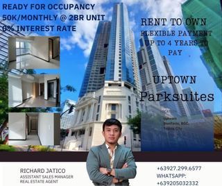 2BR READY TO MOVE-IN (RENT TO OWN) CONDO IN UPTOWN PARKSUITES NEAR UPTOWN MALL & SHANGRILA THE FORT BGC