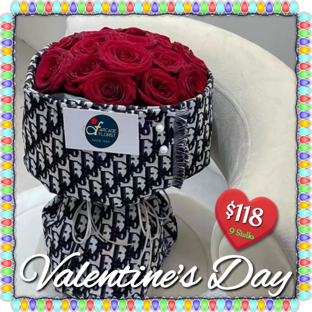 💖33 Stalks Fresh-Cut Roses🌹with a LV design paper wrapper (Fresh  Flower Bouquet)