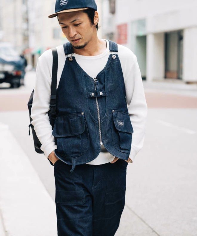 ✓現貨SNOW PEAK Takibi denim vest 背心, 男裝, 上身及套裝, 背心