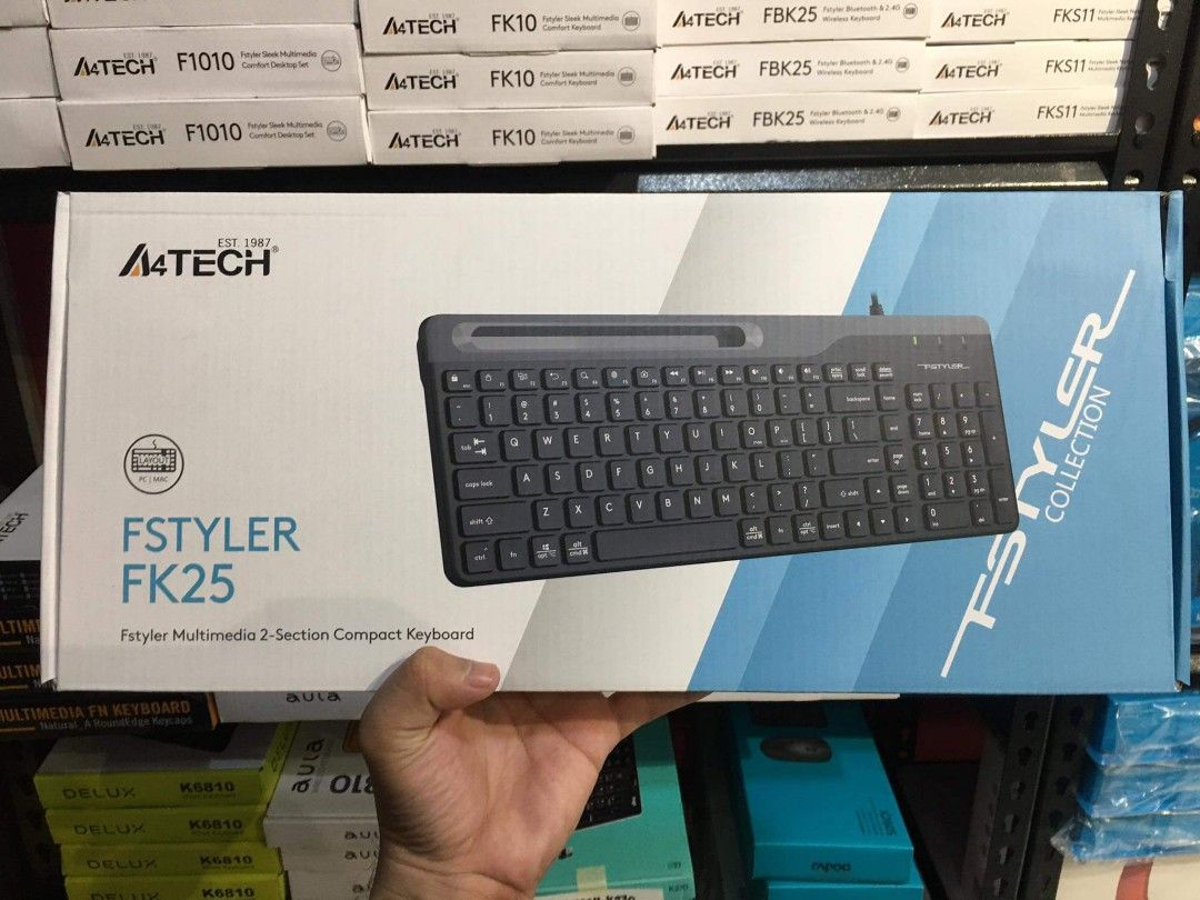 A4Tech Fstyler FK25 2-Section Compact Keyboard USB Black, Computers ...