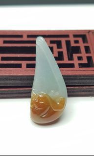 天然緬甸玉a貨 紅翡 鴛鴦玉墜