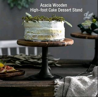 Acacia Wooden High-foot Cake Stand Plate Dessert Table Stand Wedding Birthday Snack Stand 
Material:Acacia Wooden