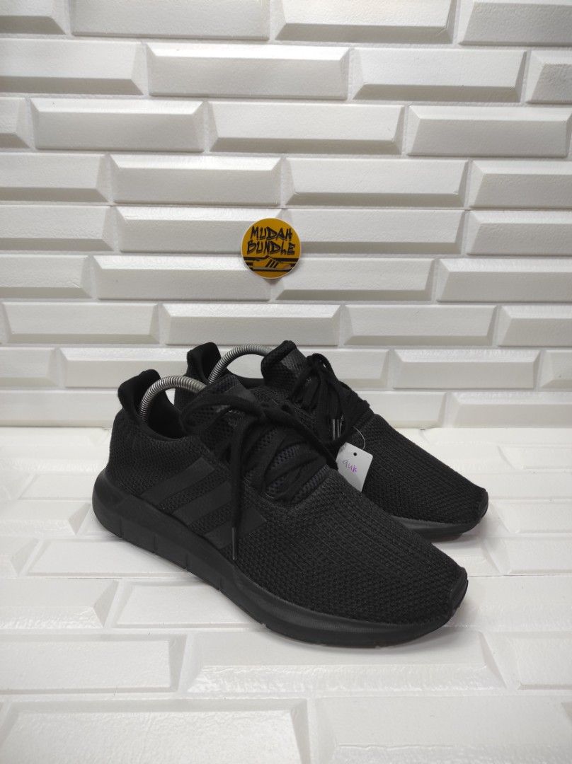 Adidas Swift Run All Black Men s Fashion Footwear Sneakers on