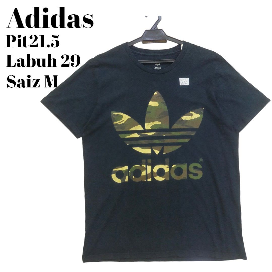 Adidas Trefoil Big Logo Camo T Shirt Men s Fashion Tops Sets