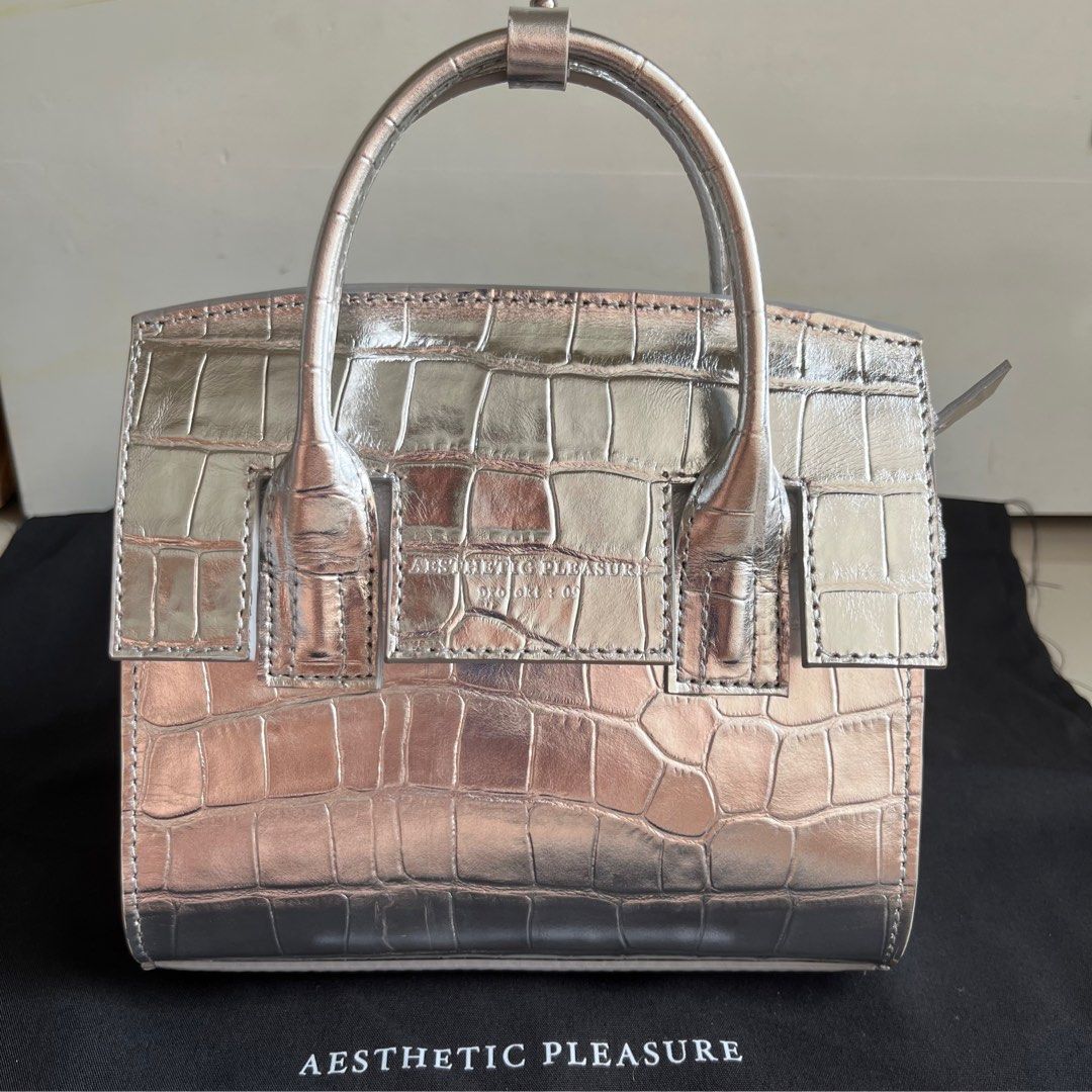 AESTHETIC PLEASURE Micro Isolation Croc Silver, Fesyen Wanita, Tas