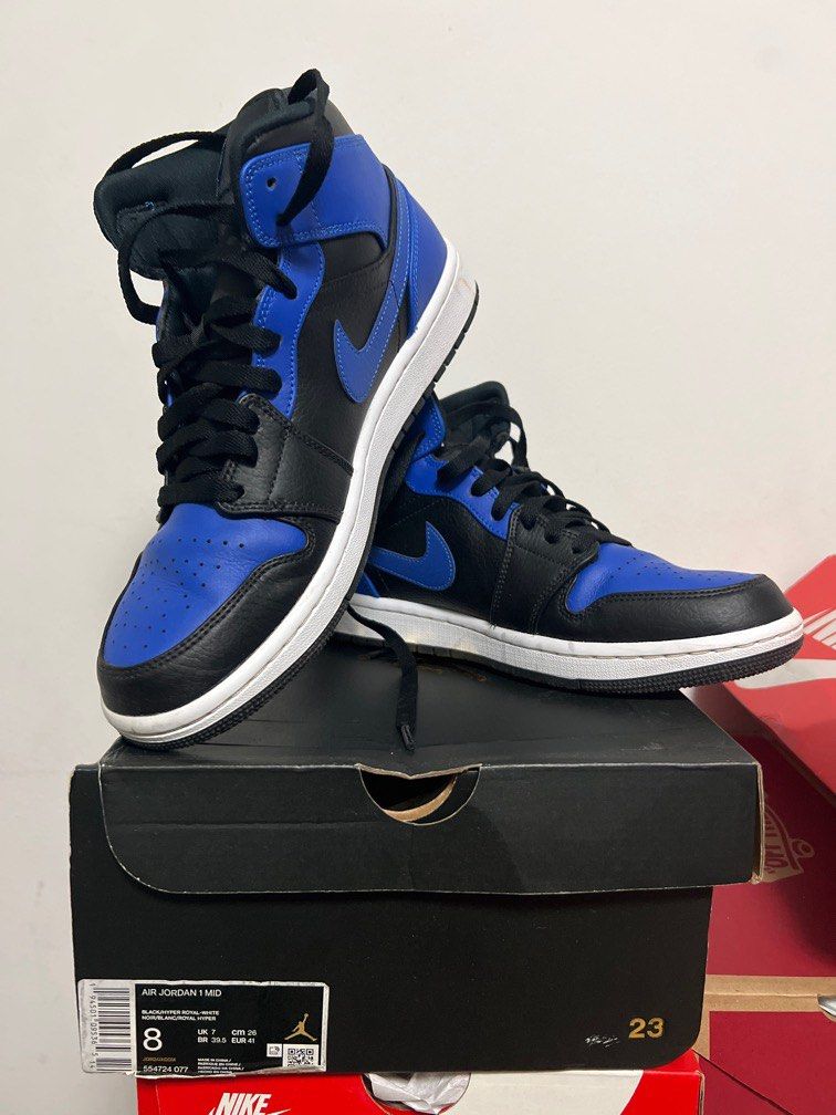Air Jordan 1 Mid Blue Men s Fashion Footwear Sneakers on Carousell