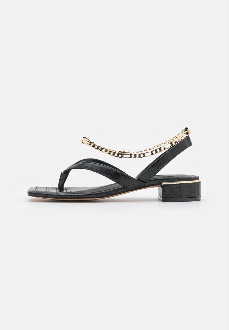 Aldo black shop and gold sandals