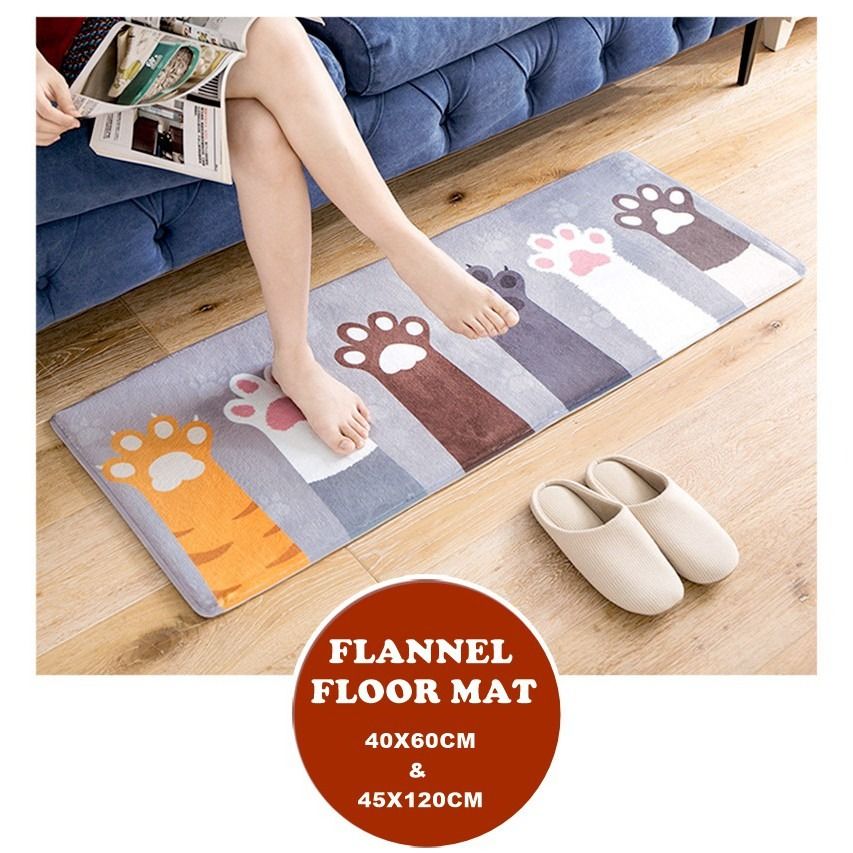 2023 LV02 Rectangle Anti-slip Kitchen Room Floor Mat Flannel Carpet Rug