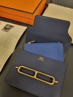 Hermes Mini Roulis, Stamp Z, Blue France Color, Evercolor Leather, Silver  Hardware, with Dust Cover & Box