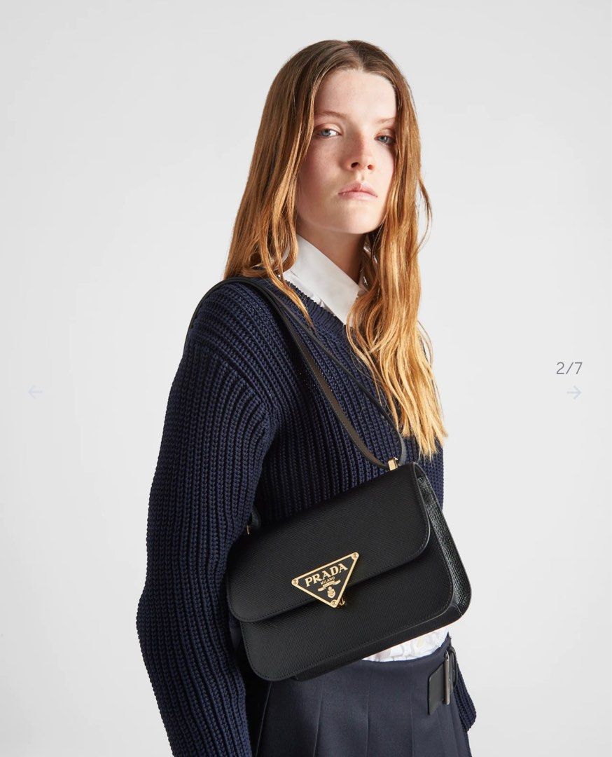 STORE FRESH! AUTHENTIC PRADA Emblème Saffiano shoulder bag, Luxury, Bags &  Wallets on Carousell