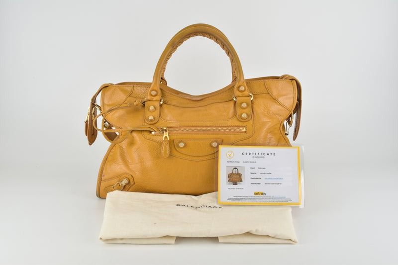Balenciaga G12 City in Mustard Yellow GHW