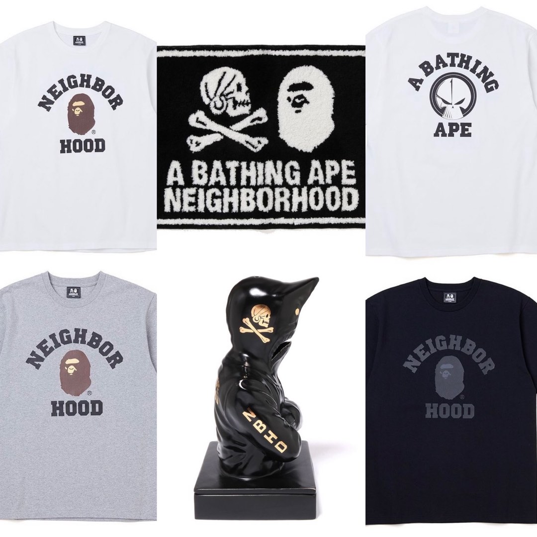 BAPE NEIGHBORHOOD SHARK INCENSE CHAMBER Tee t-shirt rug mat nbhd